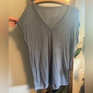 Calvin Klein oversized light weight short sleeved grey-slate blue top